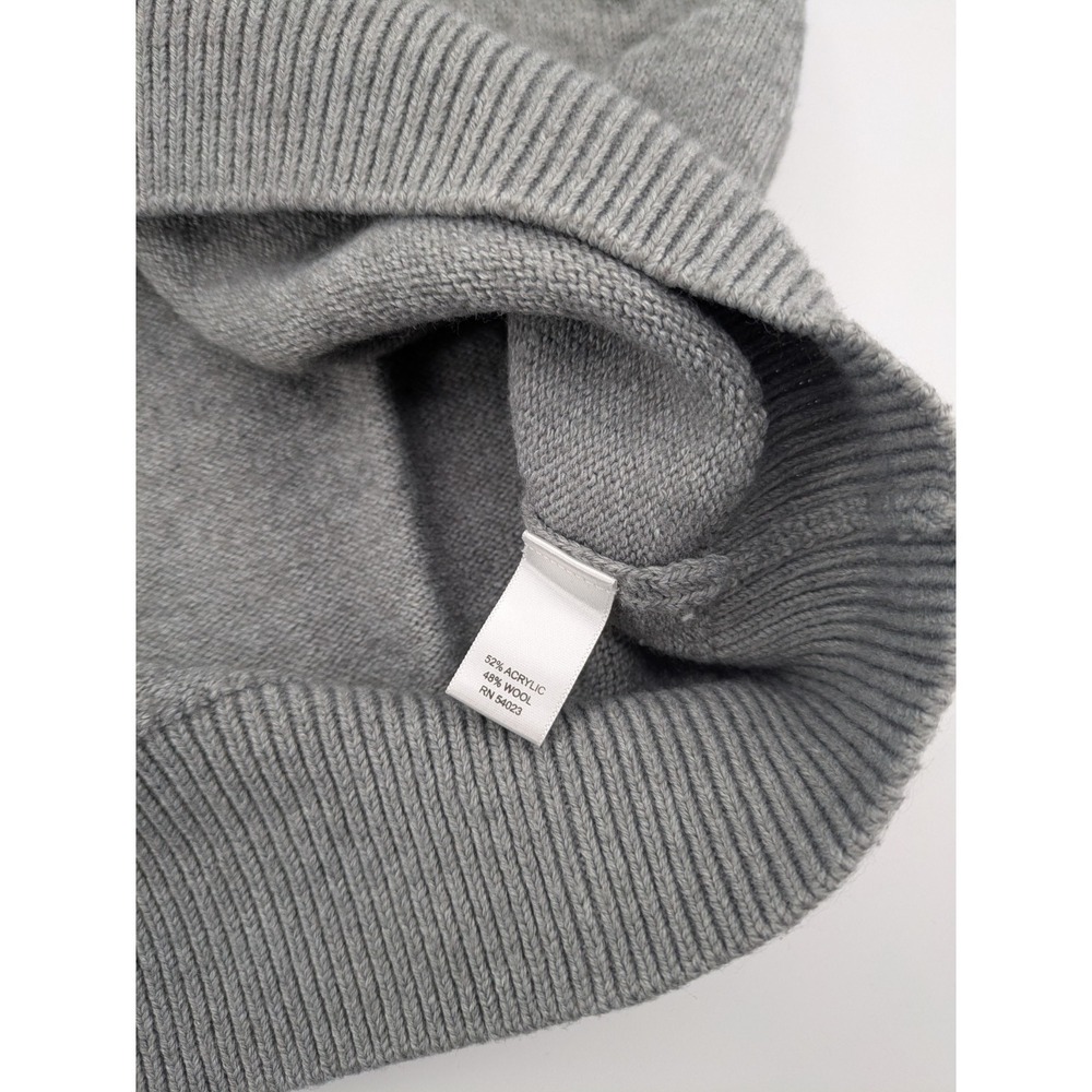 Banana Republic Mock Neck Sweater Mens XL Grey Italian Wool Military Epaulets - Picture 6 of 10